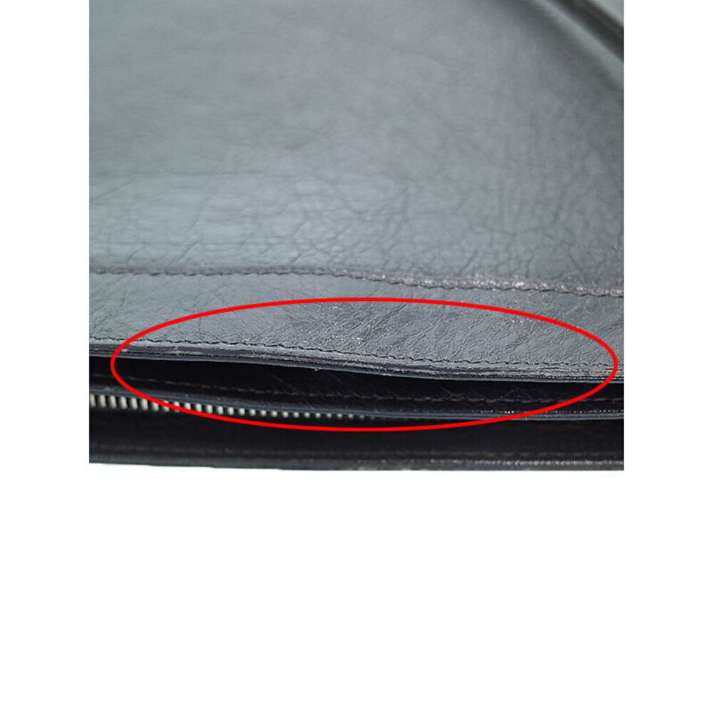 BALENCIAGA Leather Navy Blue Clutch Bag - Picture 4 of 9